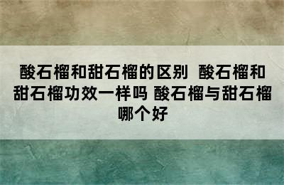 酸石榴和甜石榴的区别  酸石榴和甜石榴功效一样吗 酸石榴与甜石榴哪个好